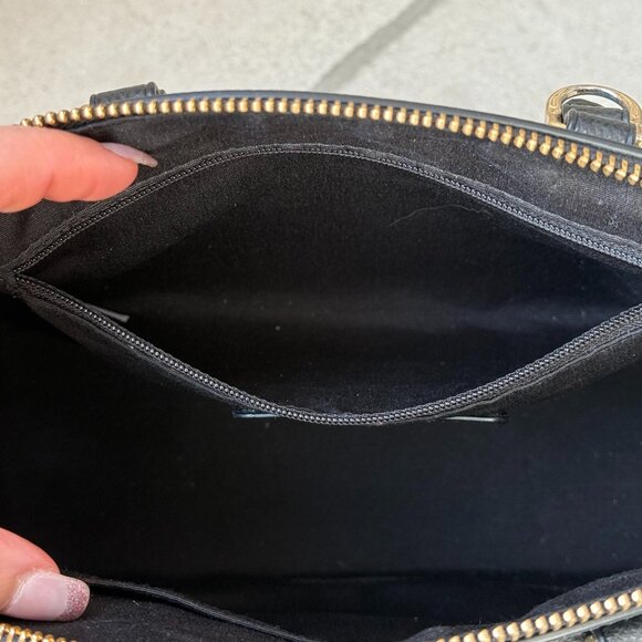 COACH MINI SIERRA DOME CROSSGRAIN LEATHER SATCHEL CROSSBODY BAG Black Leather - Picture 14 of 15